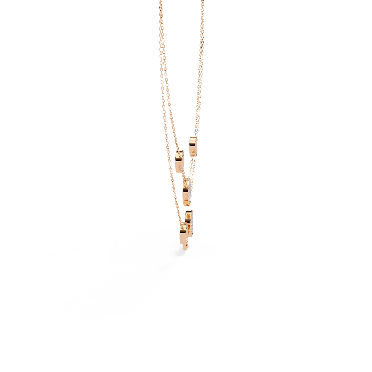 Celestial Duo Circle Station Lab Grown Diamond Necklace - Ophiratbf