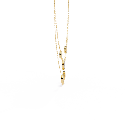 Celestial Duo Circle Station Lab Grown Diamond Necklace