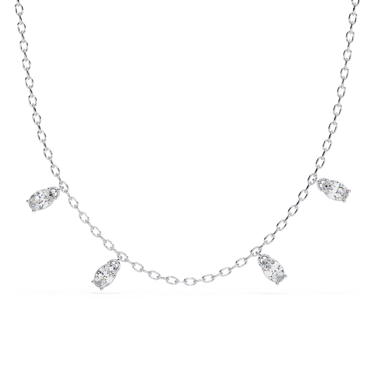 Marquise Drizzle Lab Grown Diamond Station Necklace - Ophiratbf