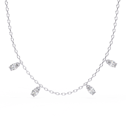 Marquise Drizzle Lab Grown Diamond Station Necklace