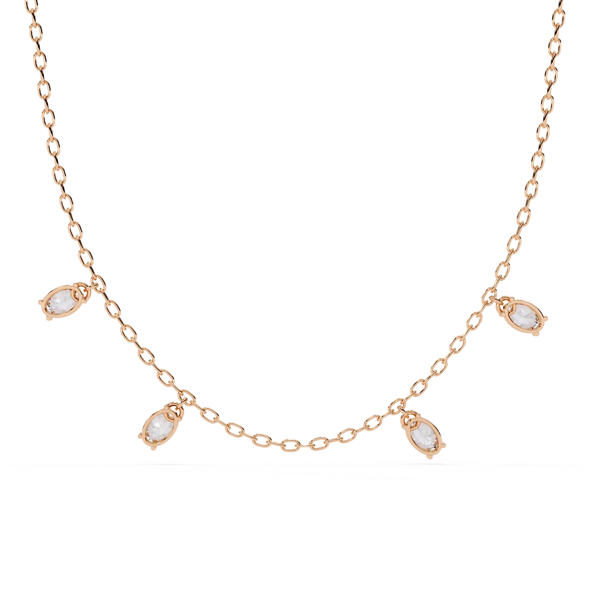 Marquise Drizzle Lab Grown Diamond Station Necklace - Ophiratbf