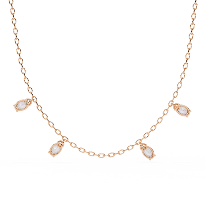 Marquise Drizzle Lab Grown Diamond Station Necklace