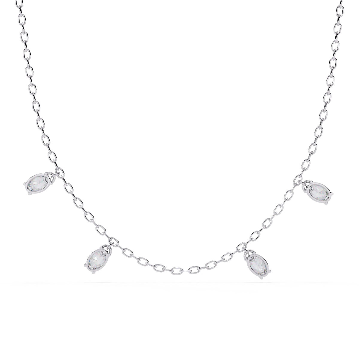 Marquise Drizzle Lab Grown Diamond Station Necklace - Ophiratbf