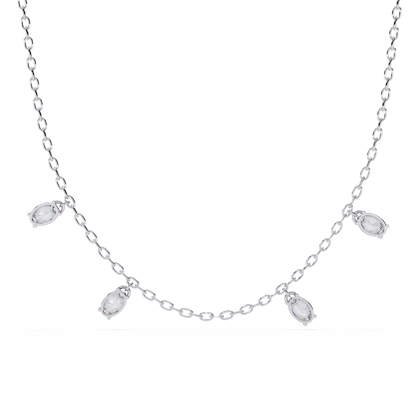 marquise drizzle lab grown diamond station necklace
