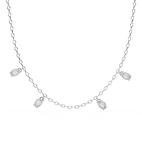 Marquise Drizzle Lab Grown Diamond Station Necklace - Ophiratbf