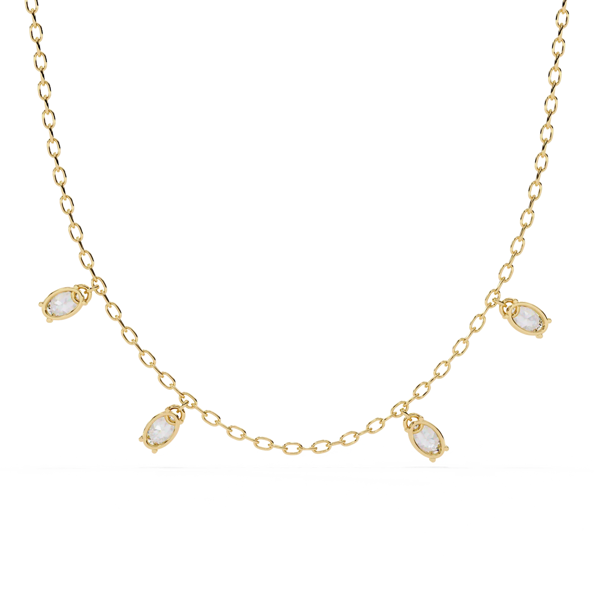 Marquise Drizzle Lab Grown Diamond Station Necklace - Ophiratbf