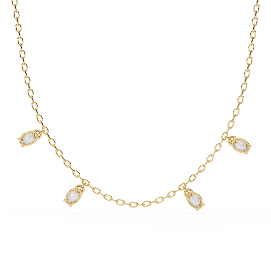 Marquise Drizzle Lab Grown Diamond Station Necklace