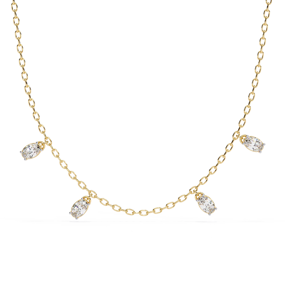 Marquise Drizzle Lab Grown Diamond Station Necklace - Ophiratbf