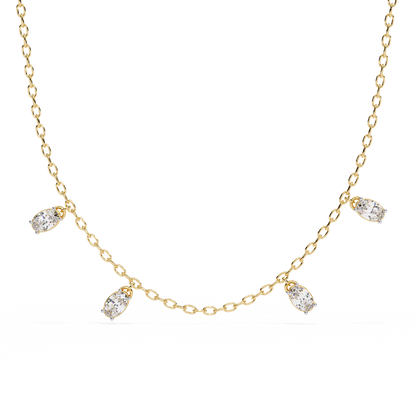 Marquise Drizzle Lab Grown Diamond Station Necklace