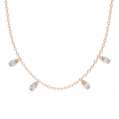 Marquise Drizzle Lab Grown Diamond Station Necklace