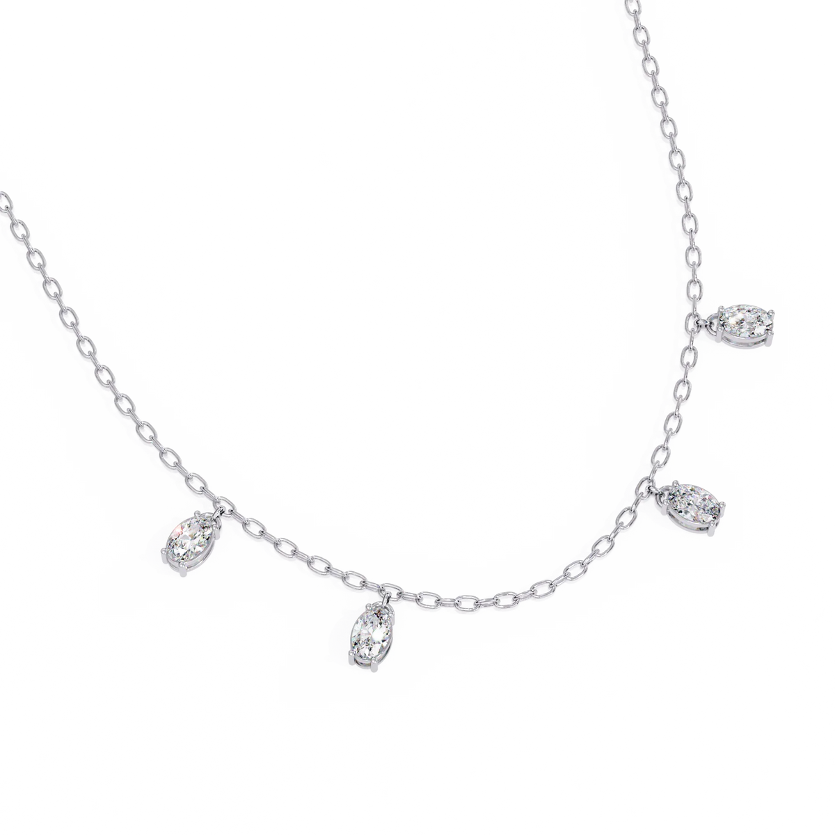 Marquise Drizzle Lab Grown Diamond Station Necklace - Ophiratbf