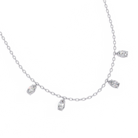 Marquise Drizzle Lab Grown Diamond Station Necklace - Ophiratbf