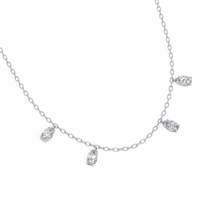 Marquise Drizzle Lab Grown Diamond Station Necklace