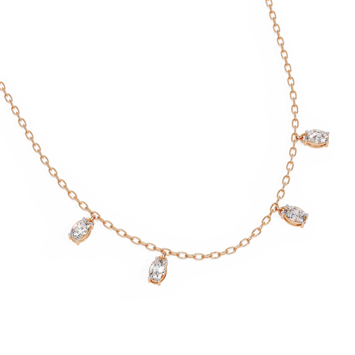 Marquise Drizzle Lab Grown Diamond Station Necklace - Ophiratbf