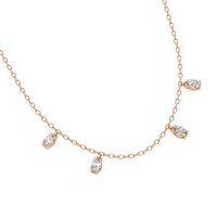 Marquise Drizzle Lab Grown Diamond Station Necklace - Ophiratbf