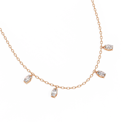 Marquise Drizzle Lab Grown Diamond Station Necklace