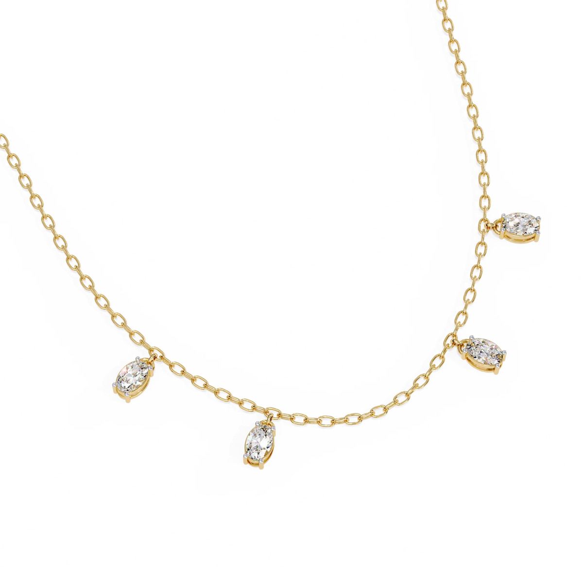 Marquise Drizzle Lab Grown Diamond Station Necklace - Ophiratbf