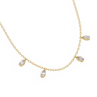 Marquise Drizzle Lab Grown Diamond Station Necklace - Ophiratbf