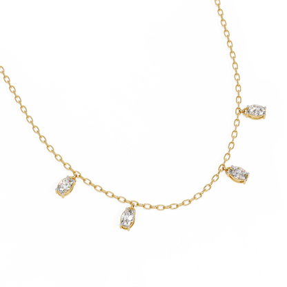 Marquise Drizzle Lab Grown Diamond Station Necklace