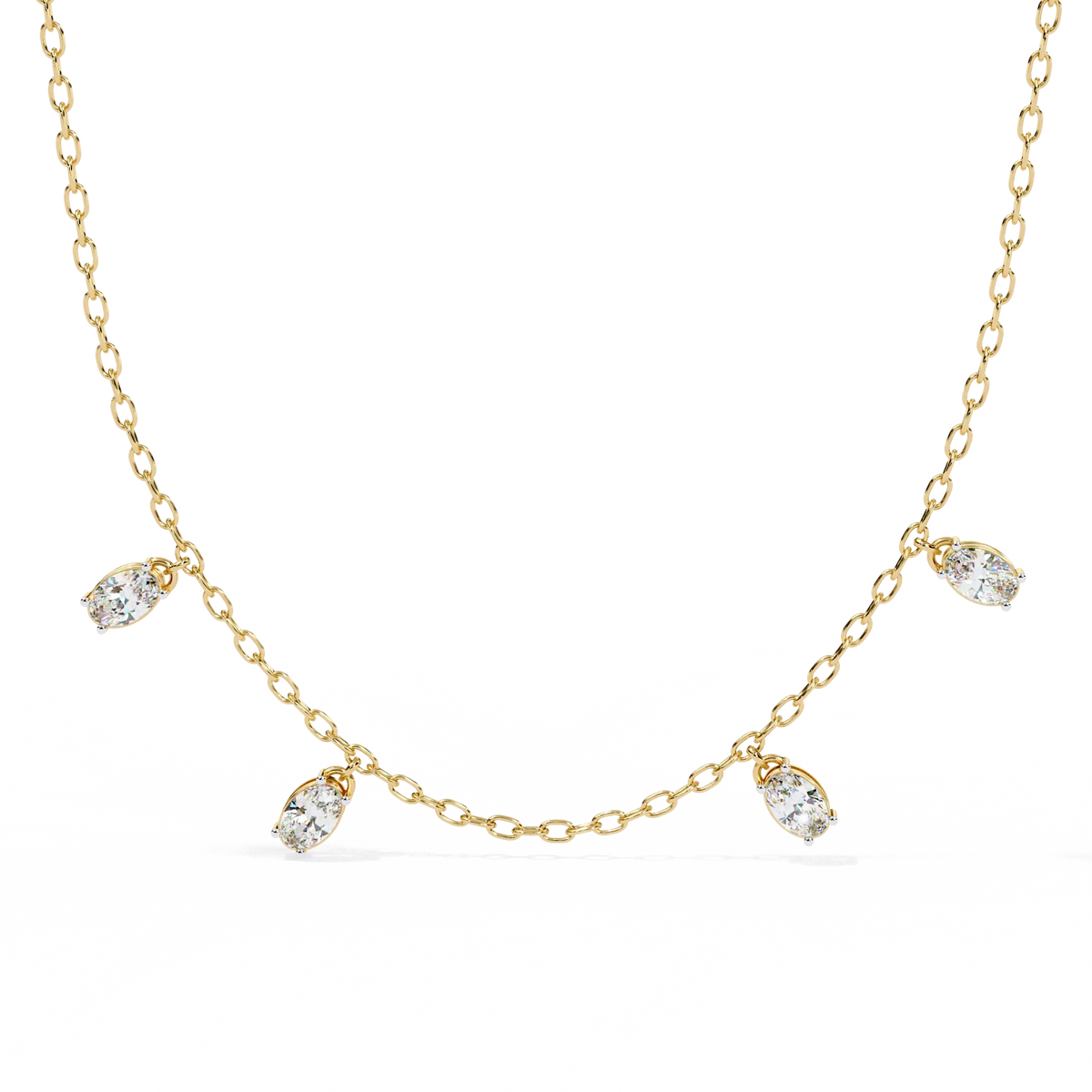 Marquise Drizzle Lab Grown Diamond Station Necklace - Ophiratbf