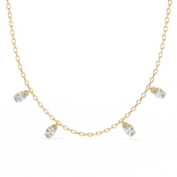 Marquise Drizzle Lab Grown Diamond Station Necklace - Ophiratbf