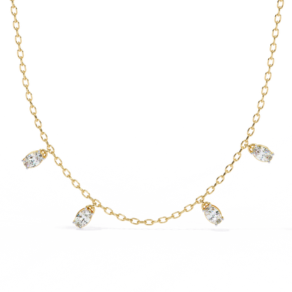 Marquise Drizzle Lab Grown Diamond Station Necklace