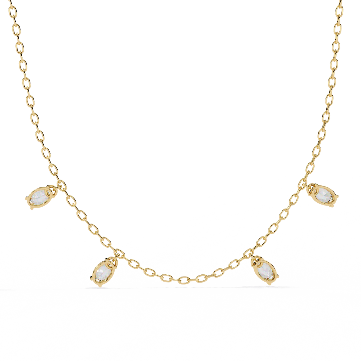 Marquise Drizzle Lab Grown Diamond Station Necklace - Ophiratbf