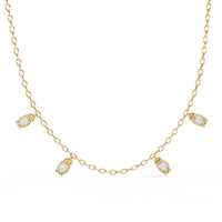 Marquise Drizzle Lab Grown Diamond Station Necklace - Ophiratbf