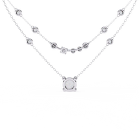 Bezel Duo Layered Solitaire Lab Grown Diamond Necklace - Ophiratbf