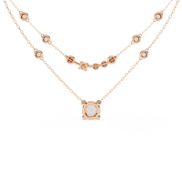 Bezel Duo Layered Solitaire Lab Grown Diamond Necklace - Ophiratbf