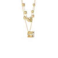 Bezel Duo Layered Solitaire Lab Grown Diamond Necklace - Ophiratbf