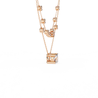 Bezel Duo Layered Solitaire Lab Grown Diamond Necklace - Ophiratbf