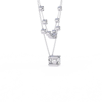 Bezel Duo Layered Solitaire Lab Grown Diamond Necklace - Ophiratbf