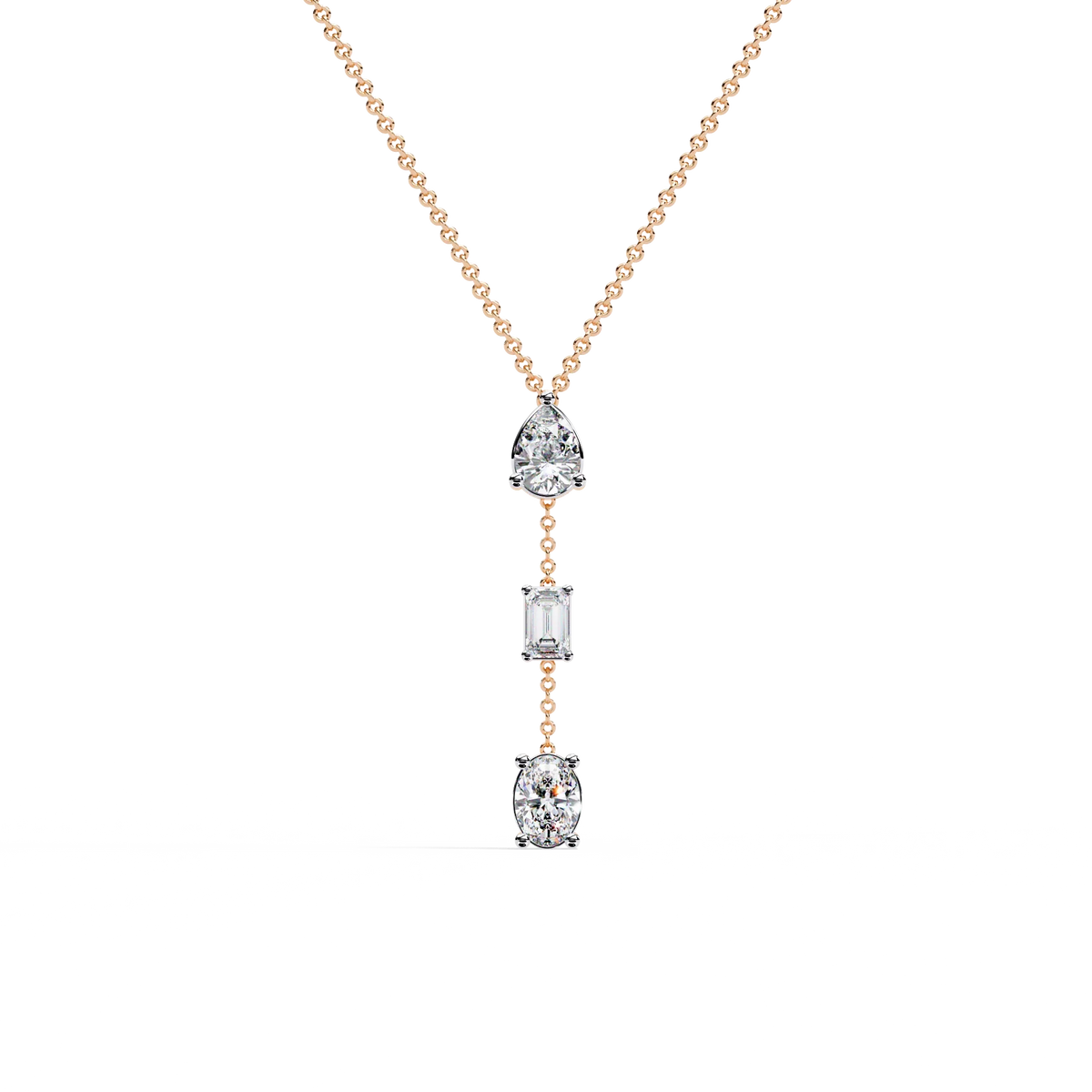 Trio Forma Drop Lab Grown Diamond Necklace - Ophiratbf
