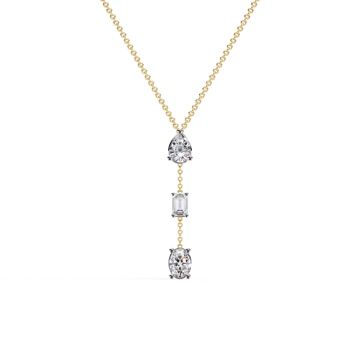 Trio Forma Drop Lab Grown Diamond Necklace - Ophiratbf