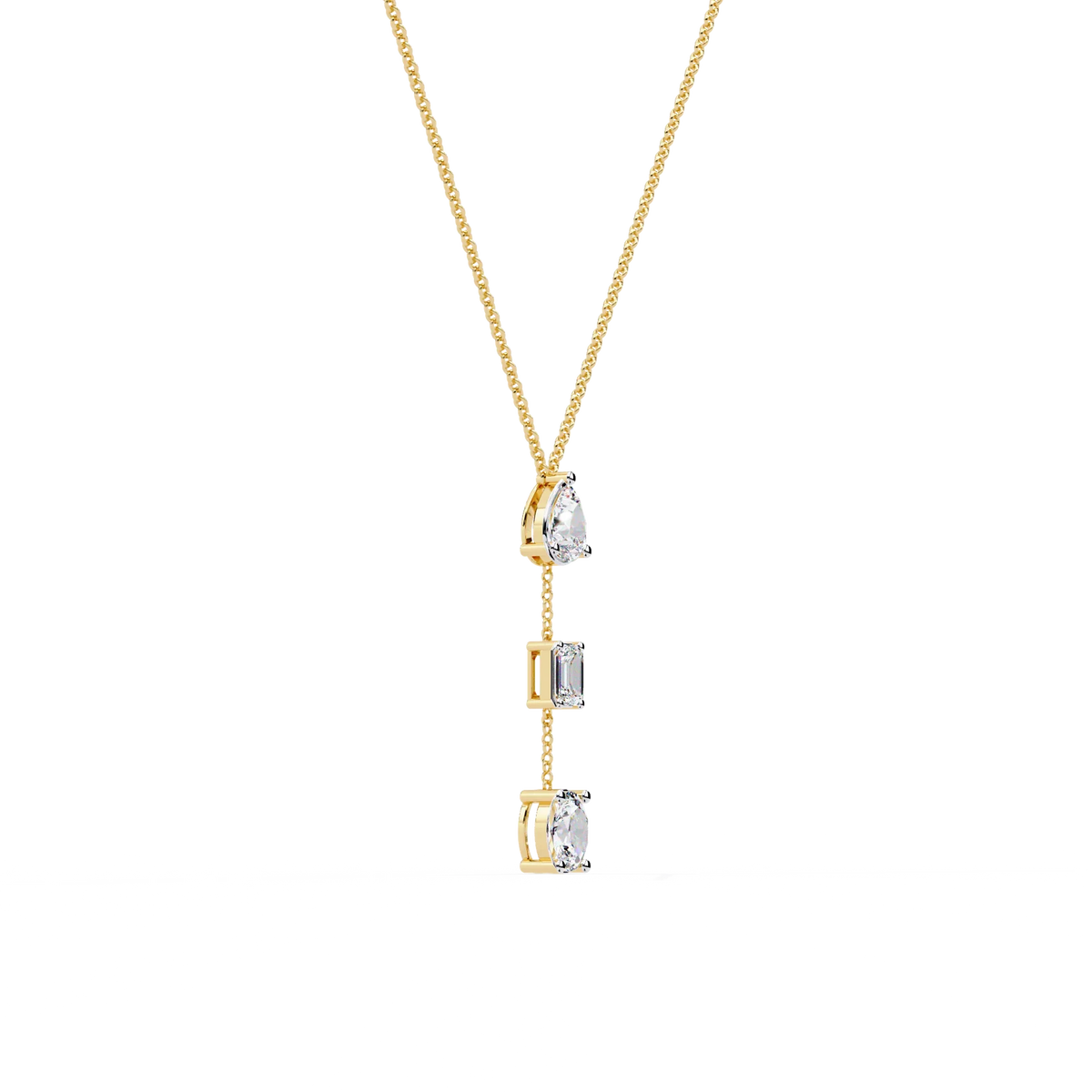 Trio Forma Drop Lab Grown Diamond Necklace - Ophiratbf