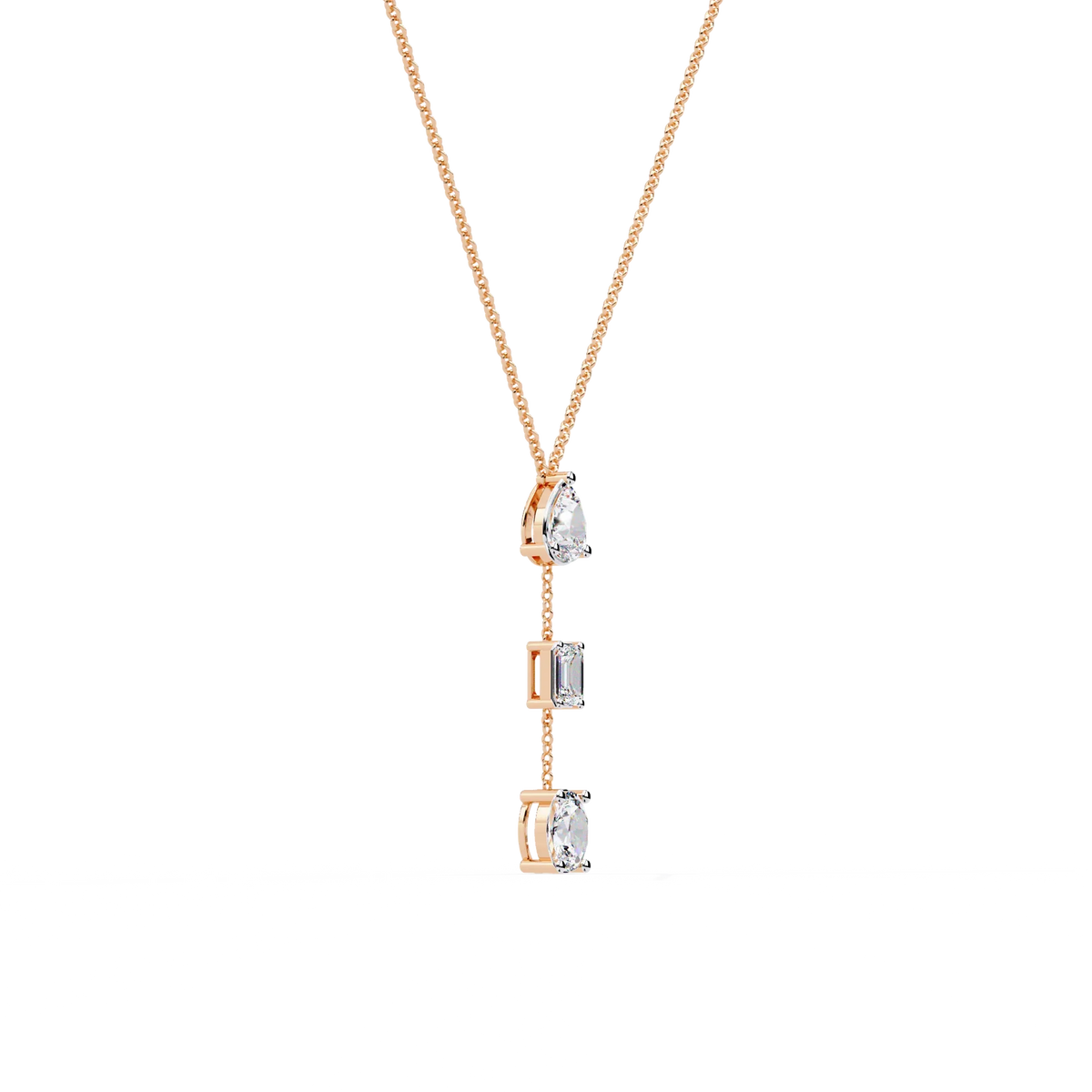 Trio Forma Drop Lab Grown Diamond Necklace - Ophiratbf