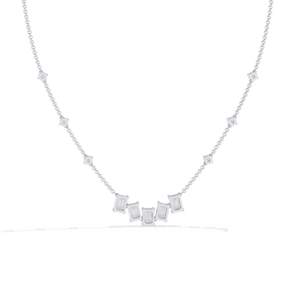 Skyline Baguette Cluster Lab Grown Diamond Necklace