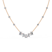 Skyline Baguette Cluster Lab Grown Diamond Necklace - Ophiratbf