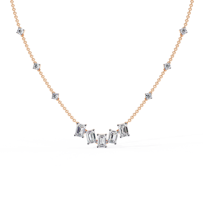 Skyline Baguette Cluster Lab Grown Diamond Necklace