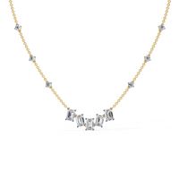 Skyline Baguette Cluster Lab Grown Diamond Necklace - Ophiratbf