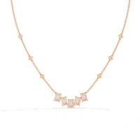Skyline Baguette Cluster Lab Grown Diamond Necklace - Ophiratbf