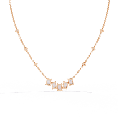 Skyline Baguette Cluster Lab Grown Diamond Necklace
