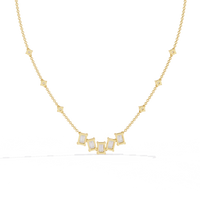 Skyline Baguette Cluster Lab Grown Diamond Necklace - Ophiratbf