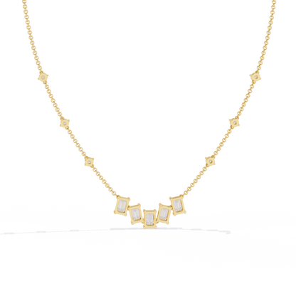 Skyline Baguette Cluster Lab Grown Diamond Necklace
