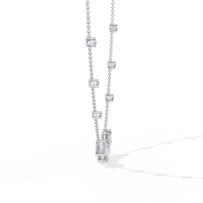 Skyline Baguette Cluster Lab Grown Diamond Necklace