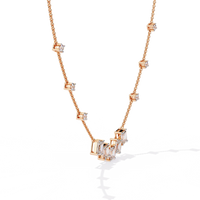 Skyline Baguette Cluster Lab Grown Diamond Necklace - Ophiratbf