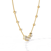 Skyline Baguette Cluster Lab Grown Diamond Necklace - Ophiratbf