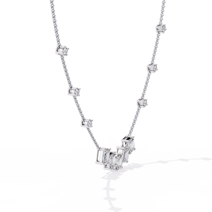 Skyline Baguette Cluster Lab Grown Diamond Necklace