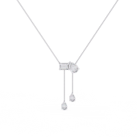Cascade Pear Baguette Lab Grown Diamond Lariat Necklace - Ophiratbf